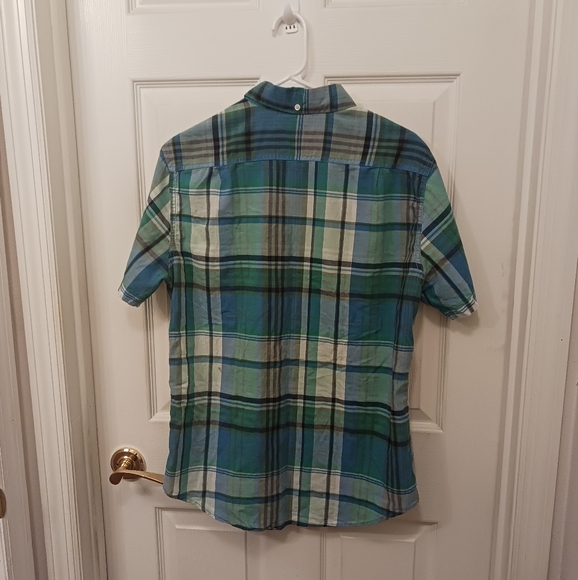 Merona Man's Short Sleeve Plaid Button Down Shirt Size M - Picture 4 of 4